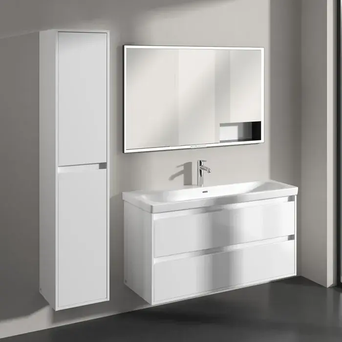Ofertă de sezon Dulap de baie inalt, 170 cm, stanga, alb lucios, Villeroy & Boch Skyla C80100VE