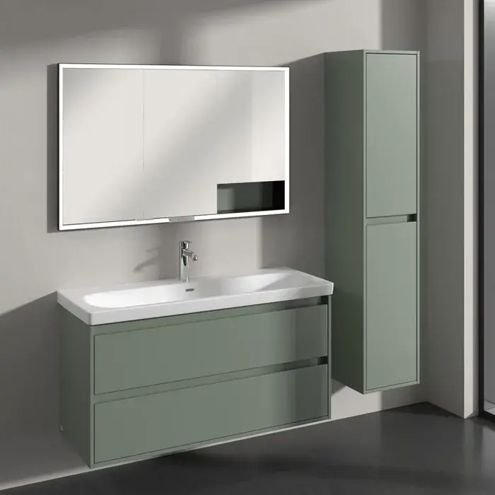 Promoție Dulap de baie inalt, 170 cm, dreapta, verde pal (Soft Green), Villeroy & Boch Skyla C80101AF