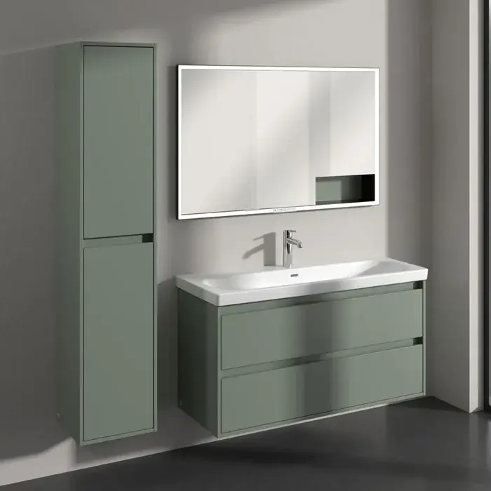 Dulap de baie inalt, 170 cm, stanga, verde pal (Soft Green), Villeroy & Boch Skyla C80100AF Reduceri