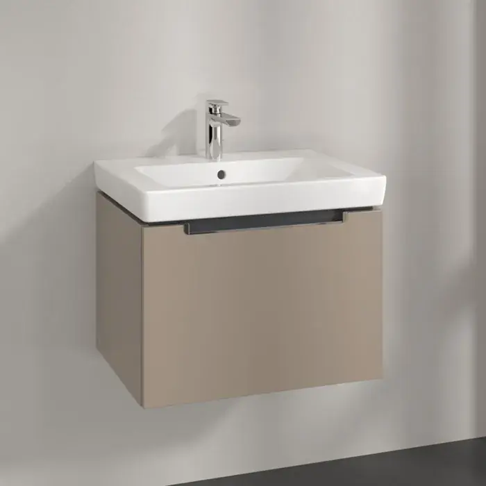 Set Mobilier de baie cu lavoar ceramic, 60 cm, taupe, Villeroy & Boch Subway 2.0, A68710VM+7113F001 Reduceri