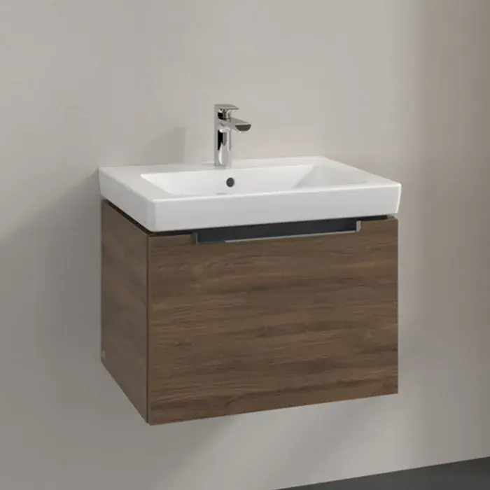 Set Mobilier de baie cu lavoar ceramic, 60 cm, stejar Arizona (Arizona Oak), Villeroy & Boch Subway 2.0, A68710VH+7113F001 Retur gratuit