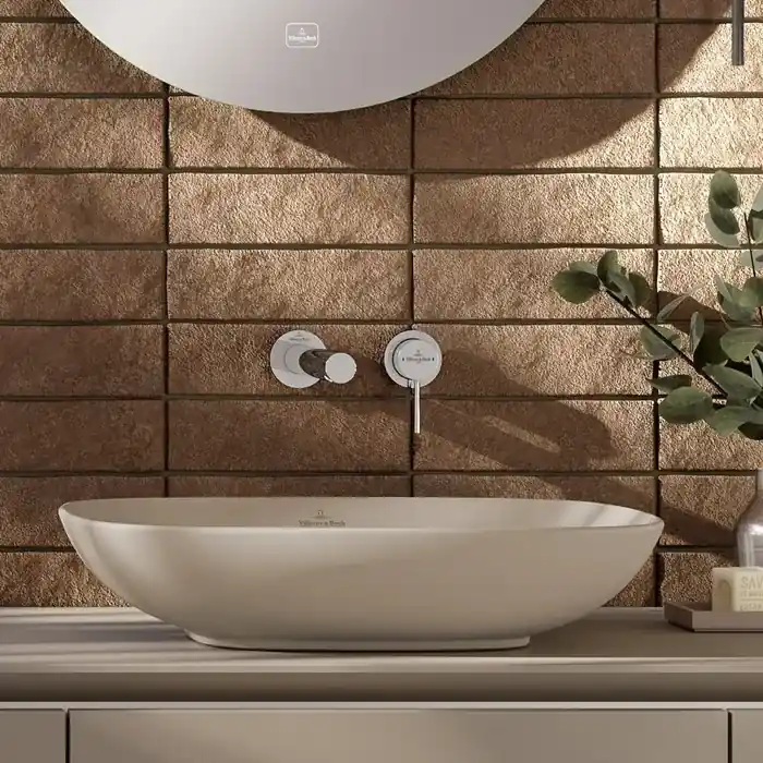 Lavoar pe blat, CeramicPlus, dreptunghiular, 56 cm, migdale mat (Matt Almond), Villeroy & Boch Loop & Friends 4A4900AM Vezi acum