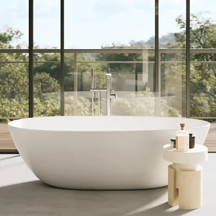 Cada de baie freestanding, ovala, 170x75 cm, Quaryl, alb lucios, Villeroy & Boch Antao UBQ170TAO7V-01 Mai ieftin