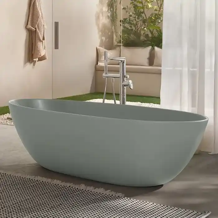 Cel mai bun preț Cada de baie freestanding, ovala, 170x75 cm, Quaryl, verde mat (Morning Green), Villeroy & Boch Antao UBQ170TAO7V-R8