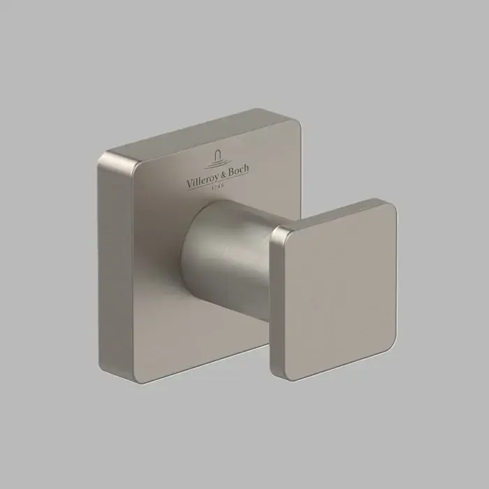 Cuier simplu baie, fixare ascunsa, nichel periat (Brushed Nickel Matt), Villeroy & Boch Elements Striking TVA15201100064 Ofertă exclusivă