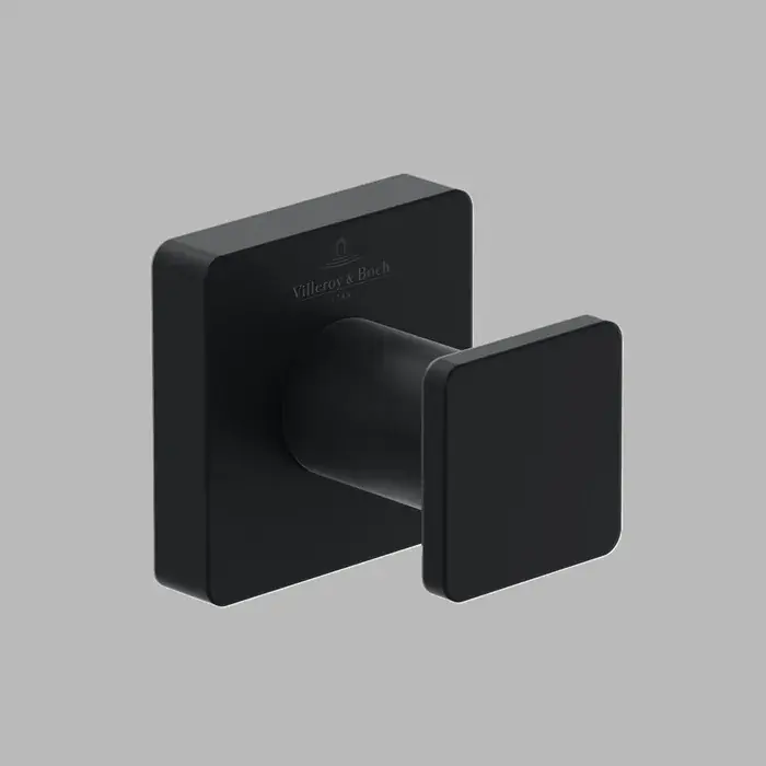 Nu rata Cuier simplu baie, fixare ascunsa, negru mat (Matt Black), Villeroy & Boch Elements Striking TVA152011000K5
