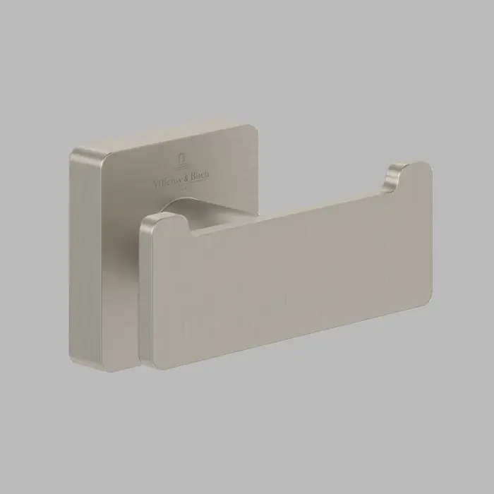 Cuier dublu baie, fixare ascunsa, nichel periat (Brushed Nickel Matt), Villeroy & Boch Elements Striking TVA15201200064 Disponibil imediat