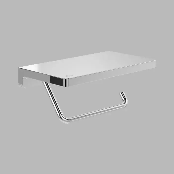 Suport hartie igienica, cu raft, crom lucios, Villeroy & Boch Elements Striking TVA15202300061 Lichidare de stoc