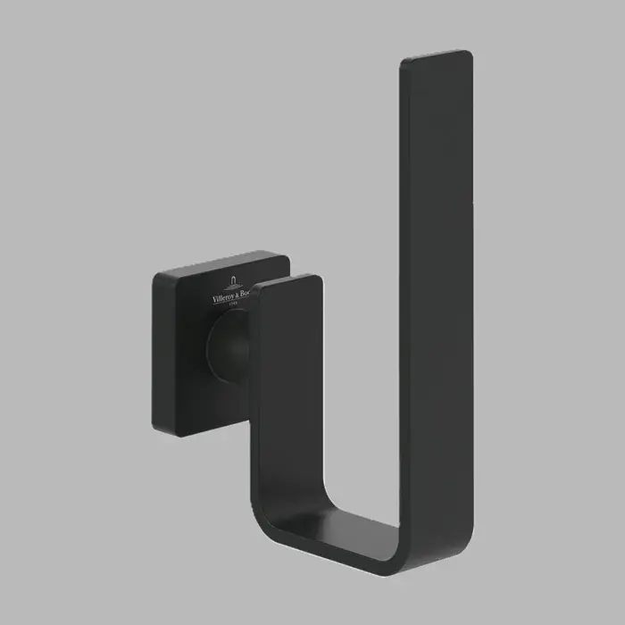 Suport de rezerva, pentru rola de hartie igienica, negru mat (Matt Black), Villeroy & Boch Elements Striking TVA152015000K5 Ultima șansă