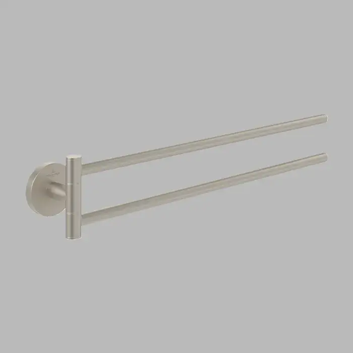 Suport pentru prosop, cu brat dublu, 427 mm, nichel periat (Brushed Nickel Matt), Villeroy & Boch Elements Tender TVA15103800064 Reducere specială