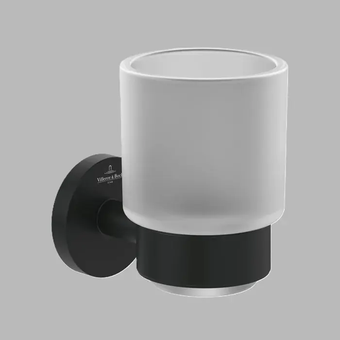 Pahar de sticla, cu suport metalic, negru mat (Matt Black), Villeroy & Boch Elements Tender TVA151018000K5 Cel mai bun preț