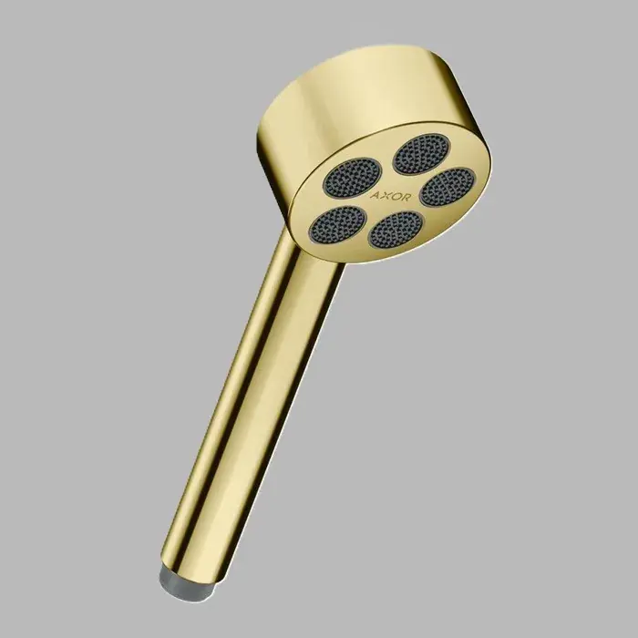 Preferatul clienților Para de dus mobila, rotunda, 1 Jet, cu EcoSmart, auriu lucios (Polished Gold Optic), Axor One 48651990