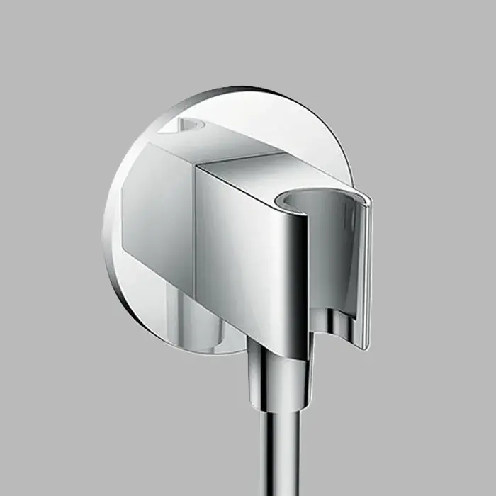 Suport de dus Round, cu racord pentru furtun dus, crom lucios, Axor ShowerSolutions 36733000 Preț redus