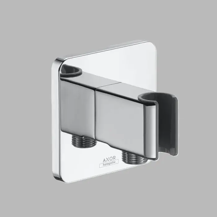 Suport de dus Softsquare, cu racord pentru furtun dus, crom lucios, Axor ShowerSolutions 11626000 Cumpărături sigure