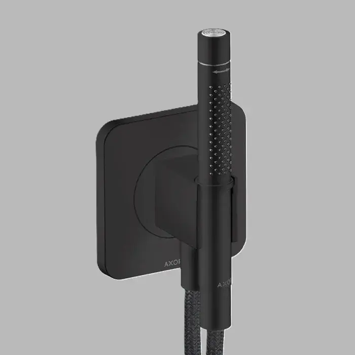Vezi acum Set de dus manual, cu cot de perete si suport Softsquare, 2 Jet, negru mat (Matt Black), Axor Citterio 49626670