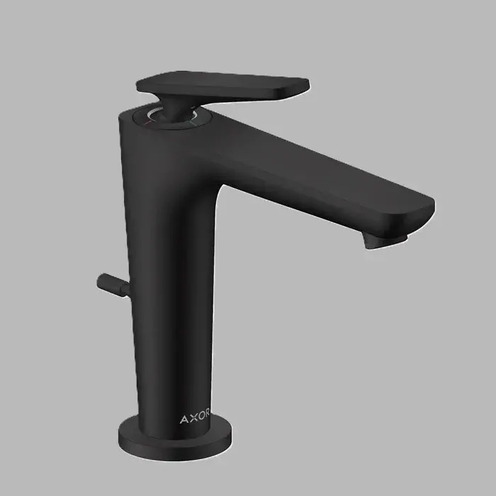 Baterie lavoar monocomanda 125, CoolStart, cu EcoSmart, cu ventil pop-up, negru mat (Matt Black), Axor Citterio C 49030670 Doar azi