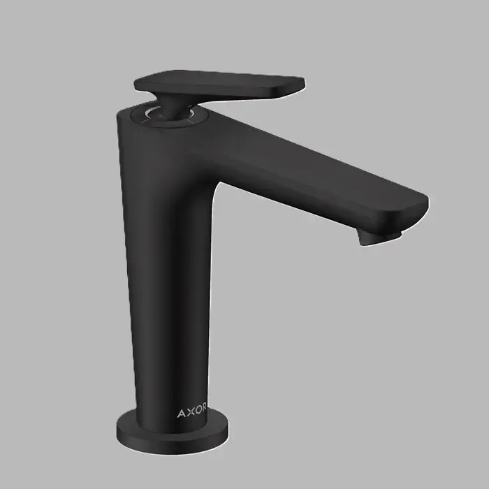 Baterie lavoar monocomanda 125, CoolStart, cu EcoSmart, cu ventil deschis, negru mat (Matt Black), Axor Citterio C 49040670 Reducere specială
