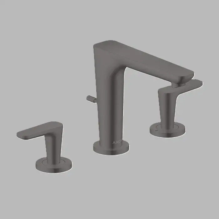 Baterie lavoar cu 3 orificii, cu EcoSmart, cu ventil pop-up, antracit periat (Brushed Black Chrome), Axor Citterio C 49060340 Ieftin