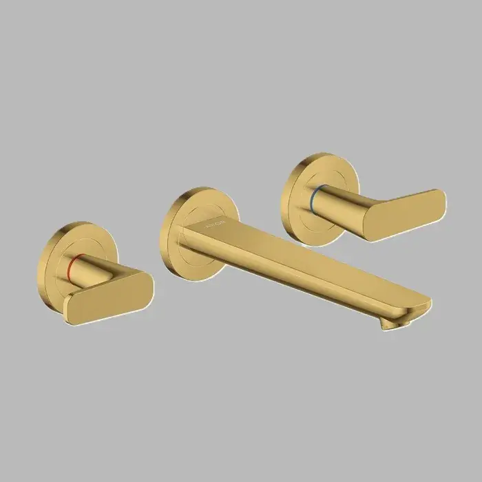 Baterie lavoar cu 3 orificii, incastrata, cu EcoSmart, cu ventil deschis, auriu lucios (Polished Gold Optic), Axor Citterio C 49070990 Cumpără acum