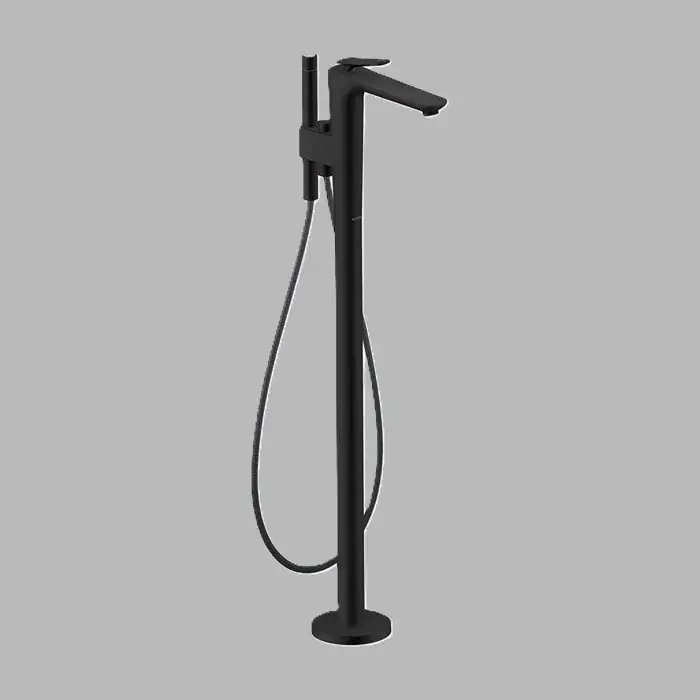 Baterie cada dus monocomanda, freestanding, cu set de dus, negru mat (Matt Black), Axor Citterio C 49440670 Reducere de preț