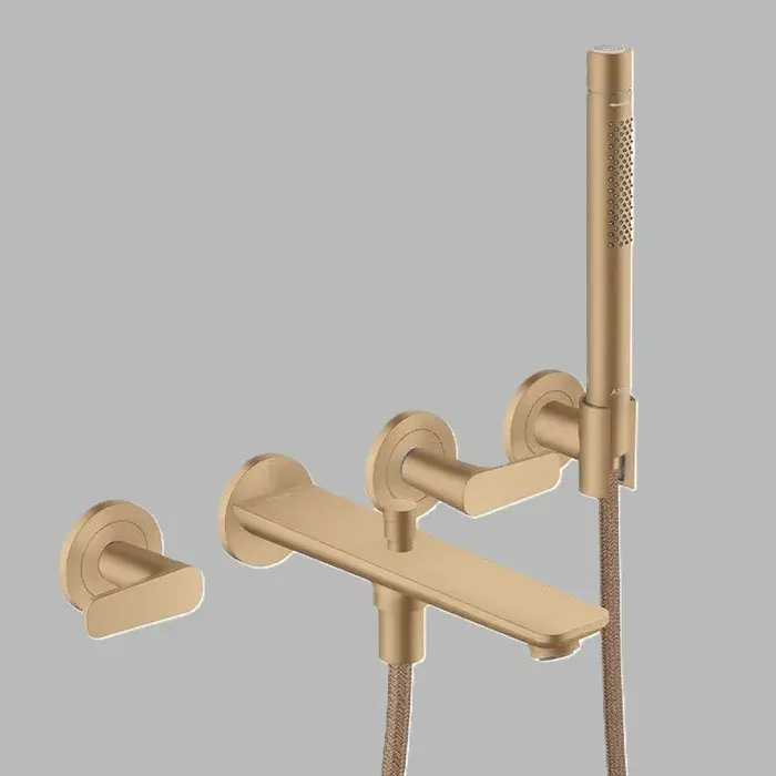 Baterie cada dus, cu 3 orificii, incastrata, cu set de dus, bronz periat (Brushed Bronze), Axor Citterio C 49480140 Preferatul clienților
