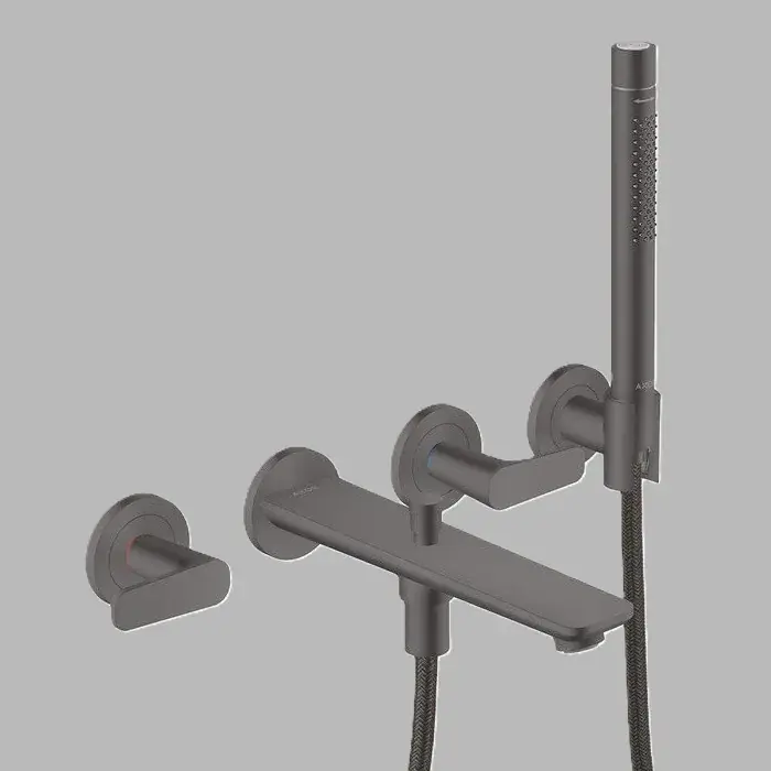 Baterie cada dus, cu 3 orificii, incastrata, cu set de dus, antracit periat (Brushed Black Chrome), Axor Citterio C 49480340 Reducere
