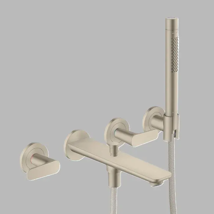 Baterie cada dus, cu 3 orificii, incastrata, cu set de dus, nichel periat (Brushed Nickel), Axor Citterio C 49480820 Lichidare de stoc