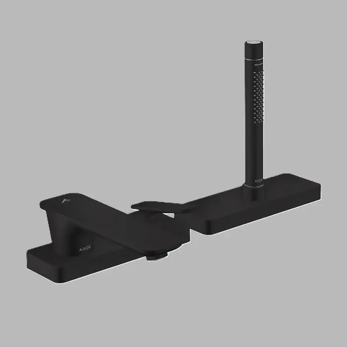 Baterie cada dus monocomanda, montaj pe cada, cu set de dus, negru mat (Matt Black), Axor Citterio C 49430670 Preț promoțional