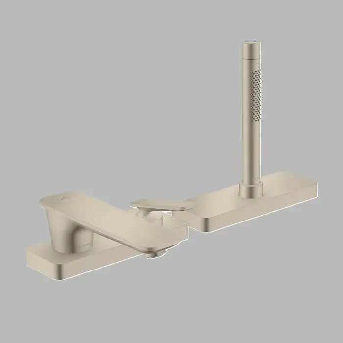Baterie cada dus monocomanda, montaj pe cada, cu set de dus, nichel periat (Brushed Nickel), Axor Citterio C 49430820 Preț mic