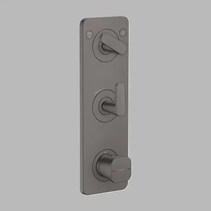 Noutate Baterie cada dus incastrata, termostatata, cu 2 functii, antracit periat (Brushed Black Chrome), Axor Citterio C 49700340