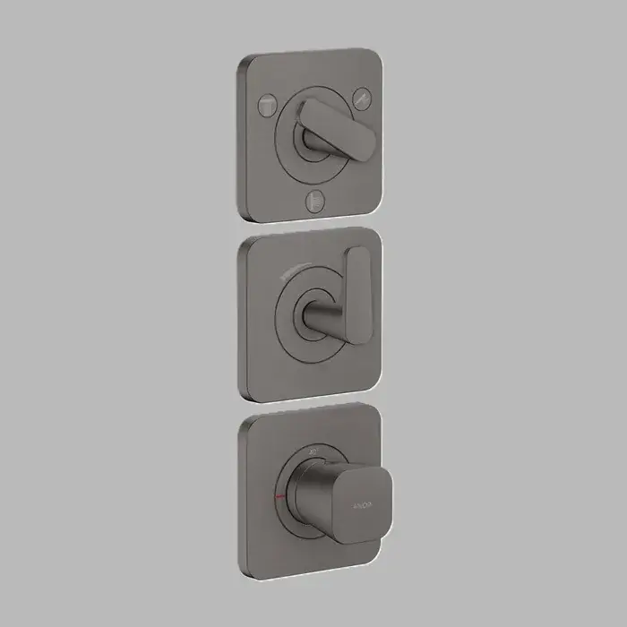 Baterie cada dus incastrata, termostatata, cu 3 functii, antracit periat (Brushed Black Chrome), Axor Citterio C 49710340 Livrare rapidă