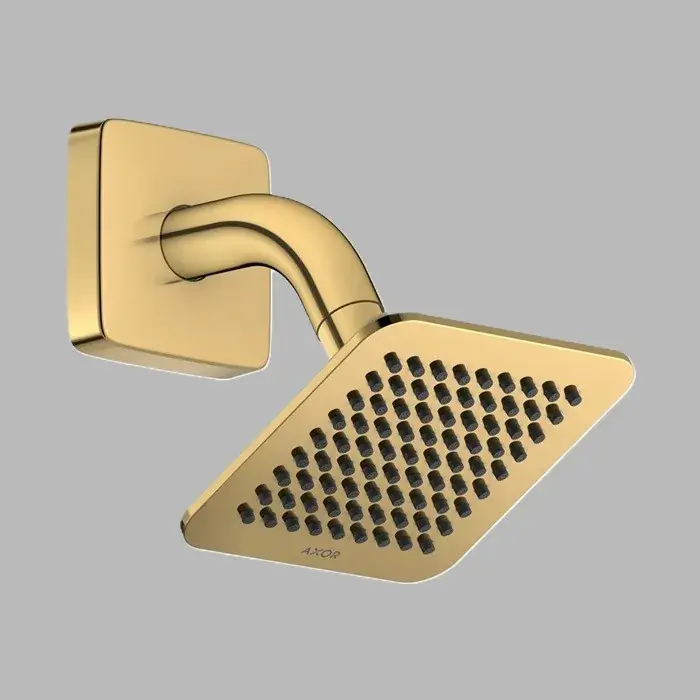 Set para de dus fixa, EcoSmart, cu brat de dus, 1 jet, auriu lucios (Polished Gold Optic), Axor Citterio C 28810990 Preț redus