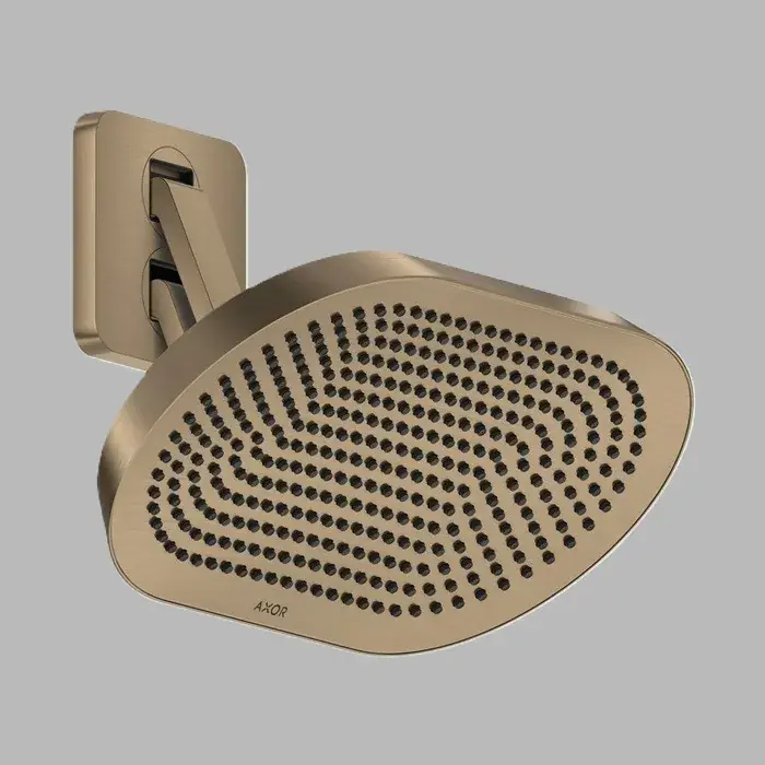 Retur ușor Dus fix 370x220, 2jet, EcoSmart, cu brat de dus reglabil, bronz periat (Brushed Bronze), Axor ShowerSphere 39746140