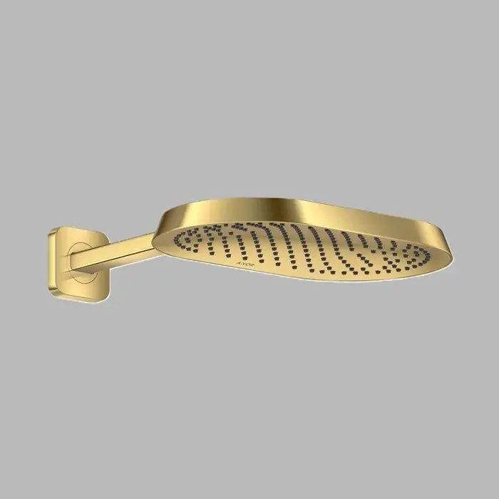Dus fix 370x220, 1jet, EcoSmart, cu brat de dus, auriu lucios (Polished Gold Optic), Axor ShowerSphere 39749990 Cumpără online