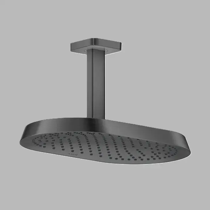 Premium Dus fix 370x220, 1jet, EcoSmart, cu racord de tavan, antracit periat (Brushed Black Chrome), Axor ShowerSphere 39761340