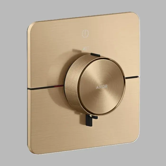 Baterie de dus incastrata, Softsquare, cu termostat, 1 Jet, bronz periat (Brushed Bronze), Axor ShowerSelect ID 36758140 Reducere