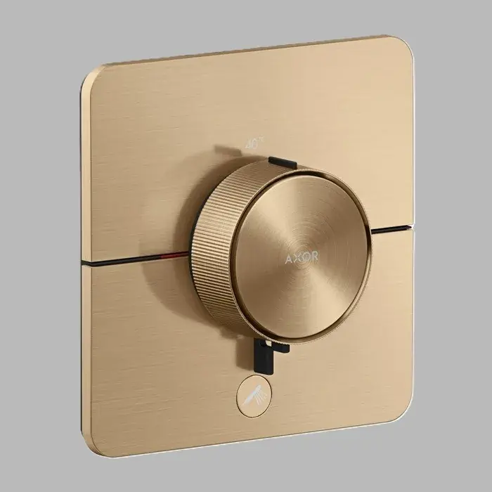 Baterie cada dus incastrata, Softsquare, cu termostat, 1 functie si priza suplimentara, bronz periat (Brushed Bronze), Axor ShowerSelect ID 36778140 Premium