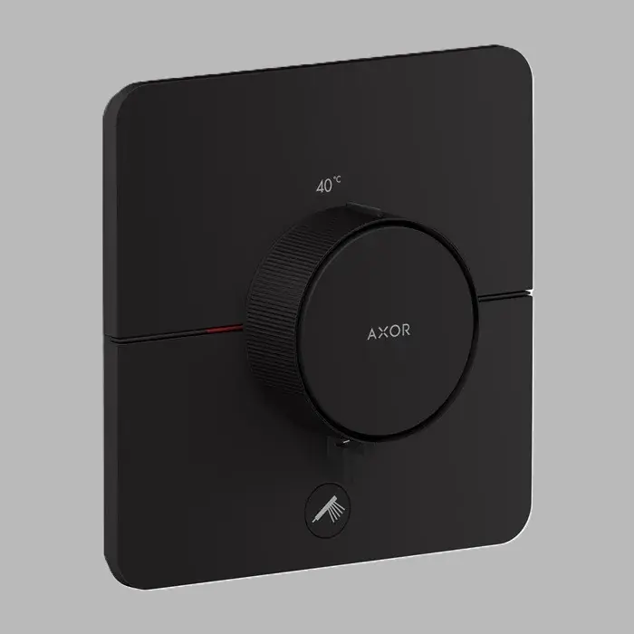 Livrare rapidă Baterie cada dus incastrata, Softsquare, cu termostat, 1 functie si priza suplimentara, negru mat (Matt Black), Axor ShowerSelect ID 36778670