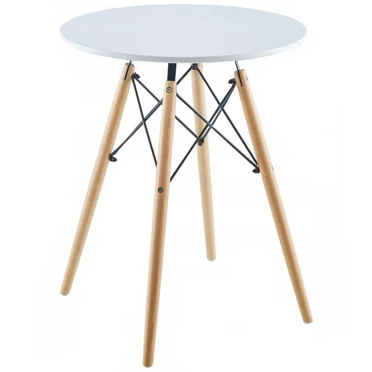 Ofertă de sezon (DL) Masa rotunda pentru living, design scandinav, diametru 60cm, alb