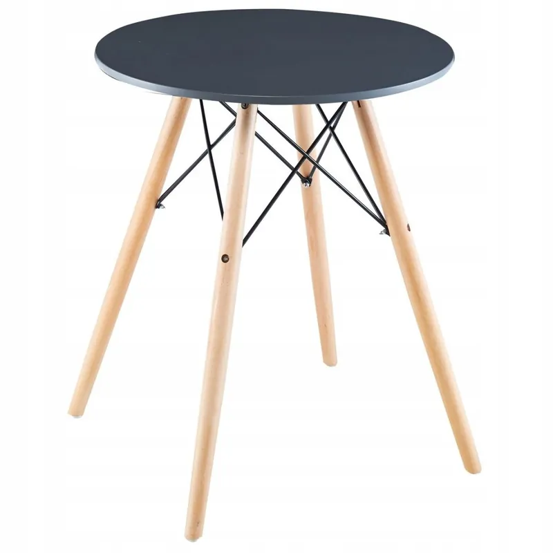 (DL) Masa rotunda pentru living, design scandinav, diametru 60cm, gri Ofertă