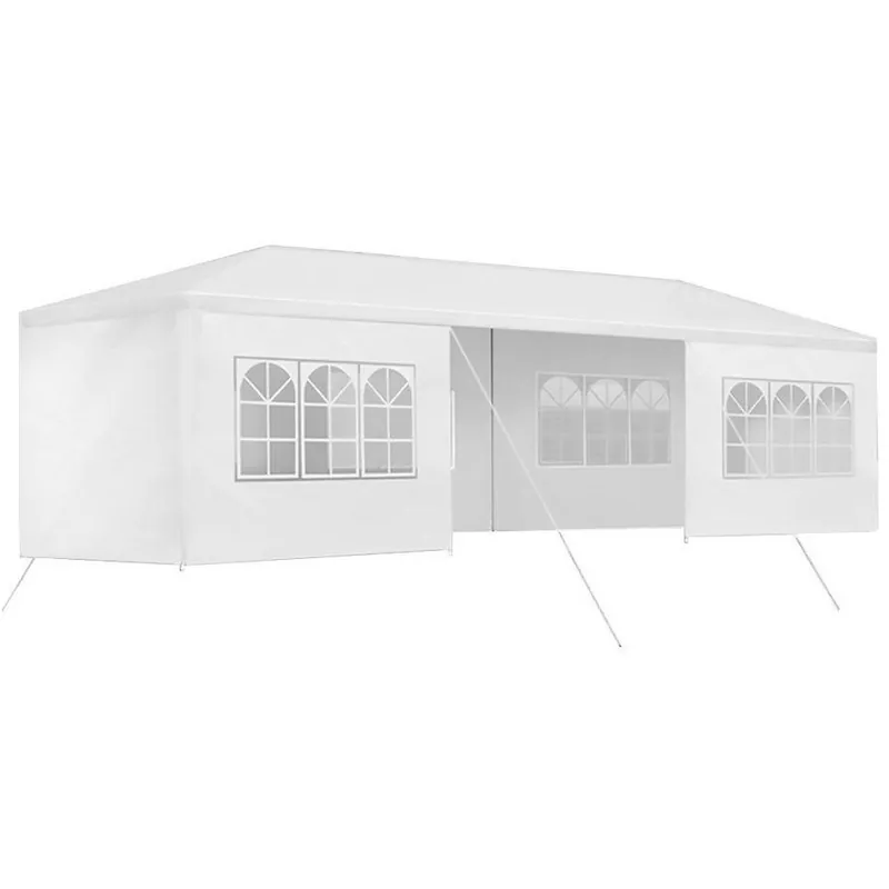Preferatul clienților Cort pavilion 9x3m pentru gradina sau evenimente, cu 8 pereti laterali, alb