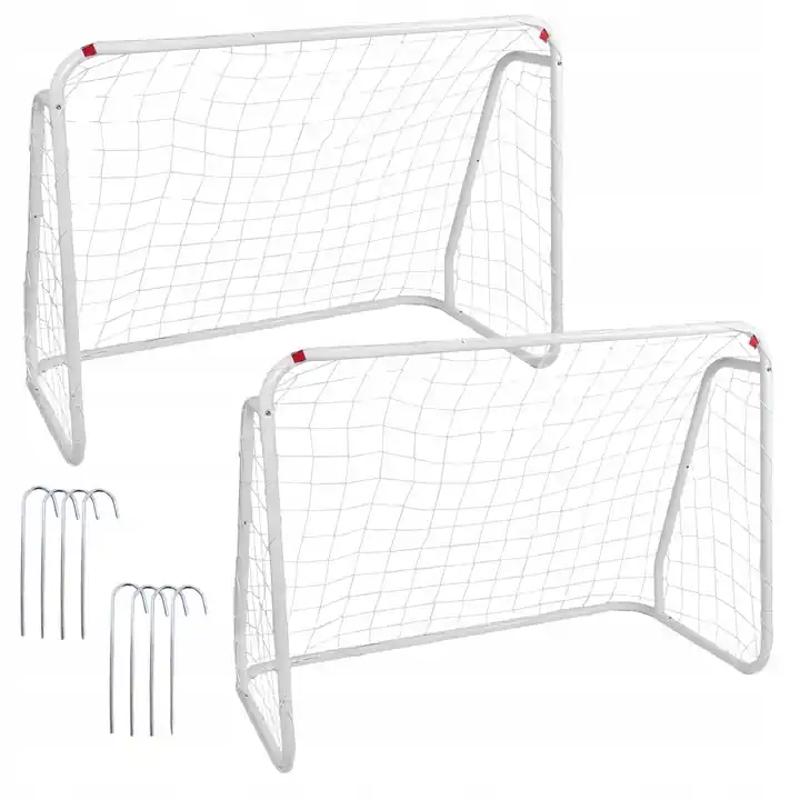 Nu rata Set 2 porti de fotbal metalice, 96x124cm, profil 28mm, cu elemente de fixare