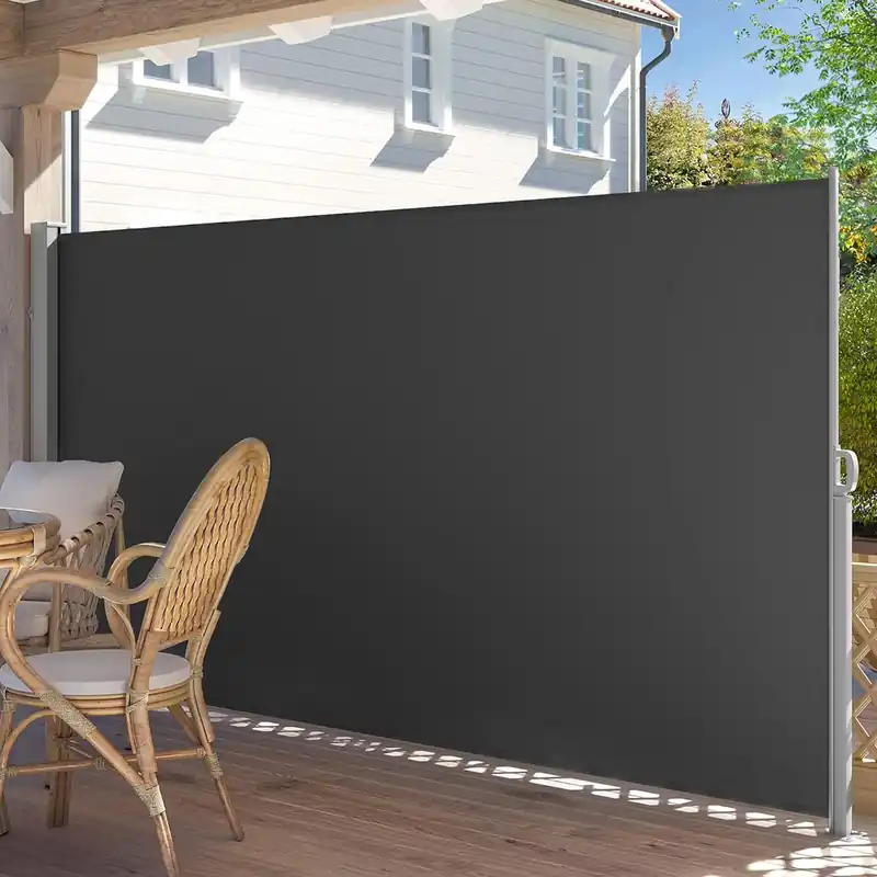 SONGMICS Paravan lateral pentru intimitate, extensibil, sistem fixare inclus, 160x350cm, gri Cumpără online