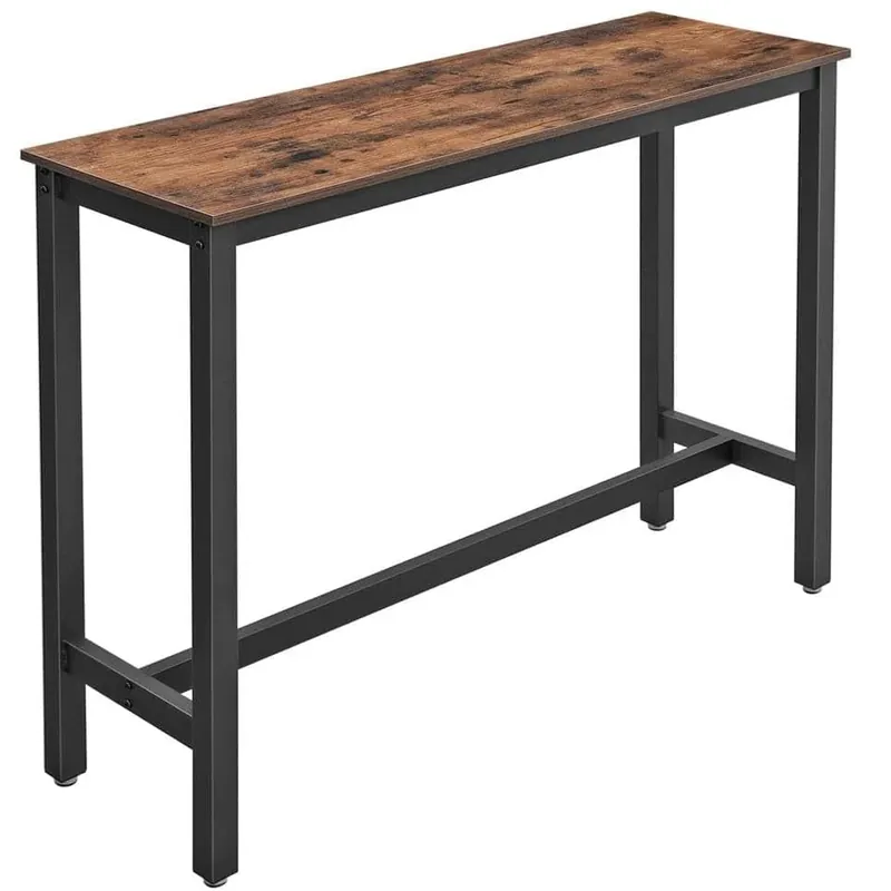 VASAGLE Masa de bar inalta, cadru metalic, design industrial, 120x40x100cm, maro rustic Preț promoțional