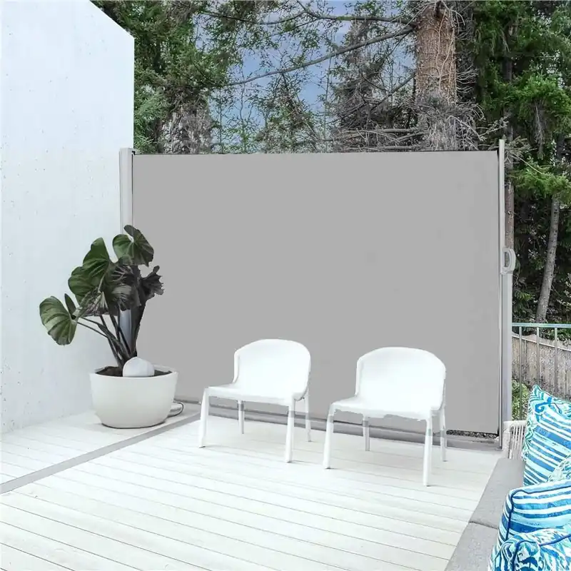 Paravan lateral pentru intimitate, extensibil, sistem fixare inclus, 160x300cm, gri deschis Comandă acum