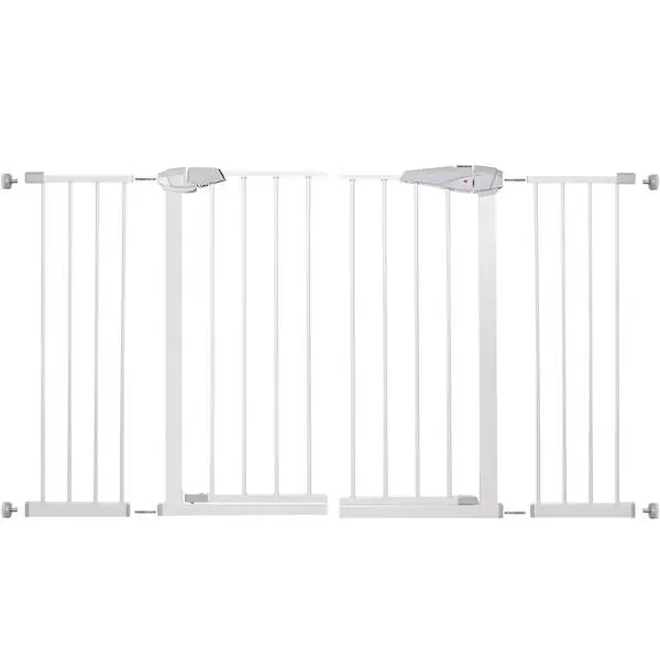 RESIGILAT Poarta de siguranta Safety Gate pentru scari, ajustabila 132-141 cm, din otel, alba Ieftin
