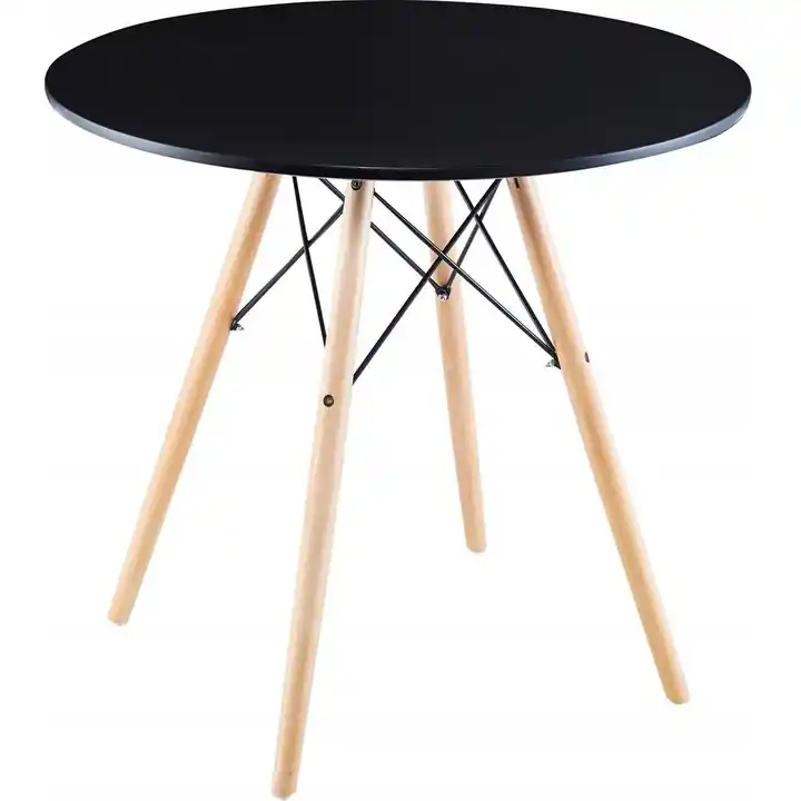 RESIGILAT Masa rotunda pentru living, design scandinav, diametru 60cm, negru Reducere specială