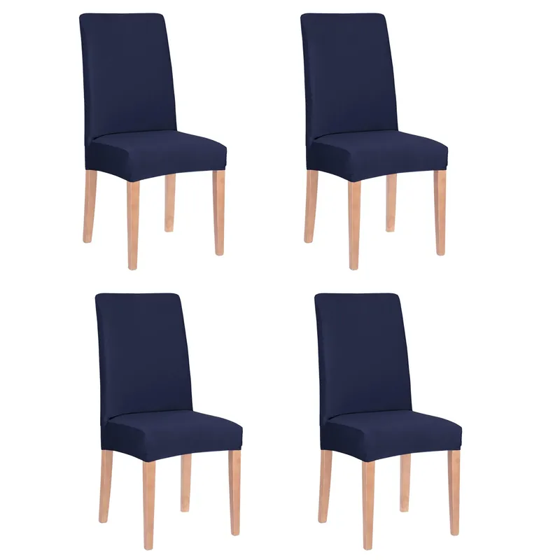 Plată securizată Set 4 huse universale pentru scaun, marime universala, poliester si spandex, 45 x 60 cm, bleumarin