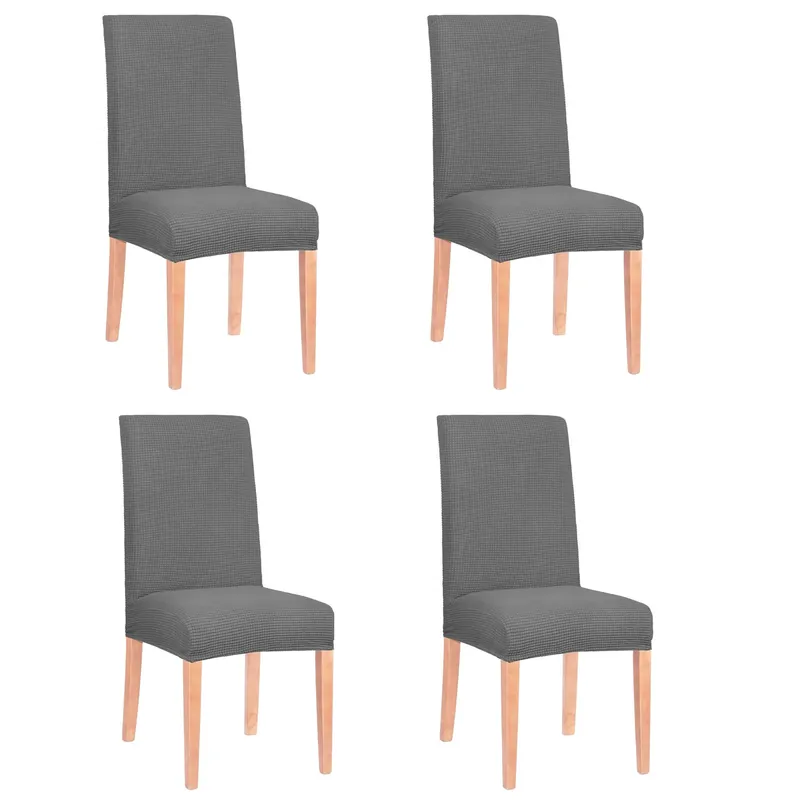 Cel mai vândut Set 4 huse universale pentru scaun, marime universala, poliester si spandex, 45 cm x 60 cm, gri
