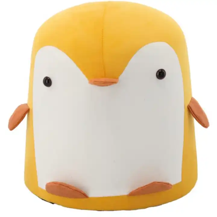 Taburet pentru copii, 28x34cm, maxim 50kg, model pinguin galben Popular